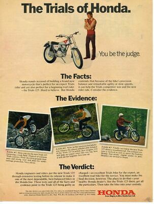 1973 1970s Honda Trials 125 Bike "trials Of Honda" Print Ad 11" X 8.25"