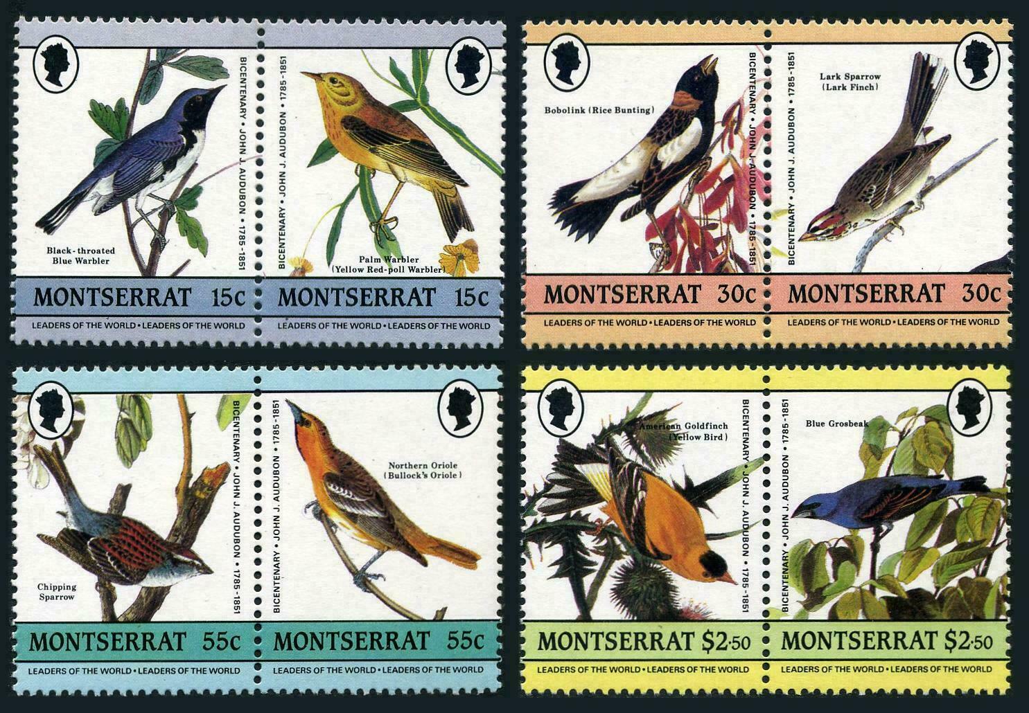 BIRDS Mint NH Set of 8 Multi Color Stamps Montserrat # 580 - 587