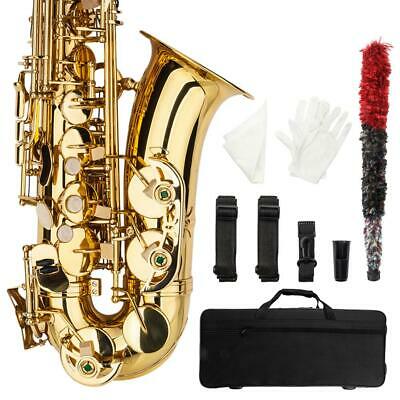 Professional Alto Eb Saxophone Sax Gold W/ Case Mouthpiece & Accessories