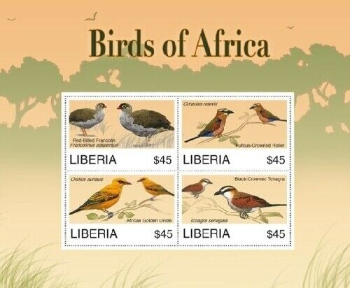Liberia - 2007 - Birds Of Africa - Sheet Of 4 Stamps - Mnh