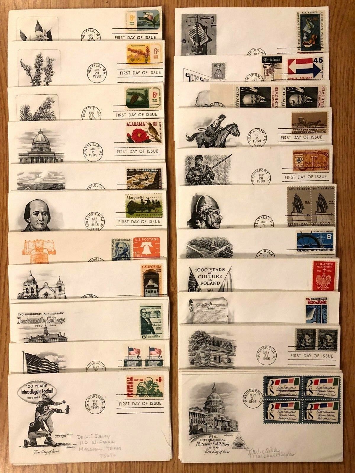 1950s-1970s FIRST DAY COVERS - U.S. FDCs LARGE COLLECTION / 1 COVER