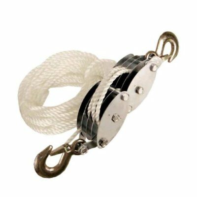 4 Wheel Rope Block And Tackle Pulley Hoist Tool Lift Lifting Pully Rigging Tool