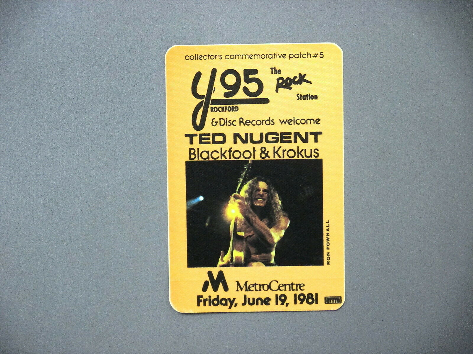 Ted Nugent Satin Radio Sticker Authentic Blackfoot Krokus 6/19/81 Rockford, Il!