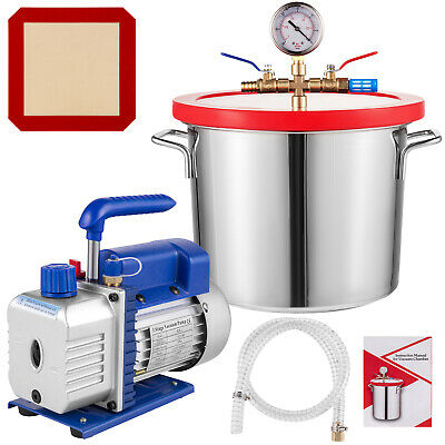 2 Gallon Vacuum Chamber Degassing Silicone Kit And 3 Cfm Vacuum Pump 1 Stage