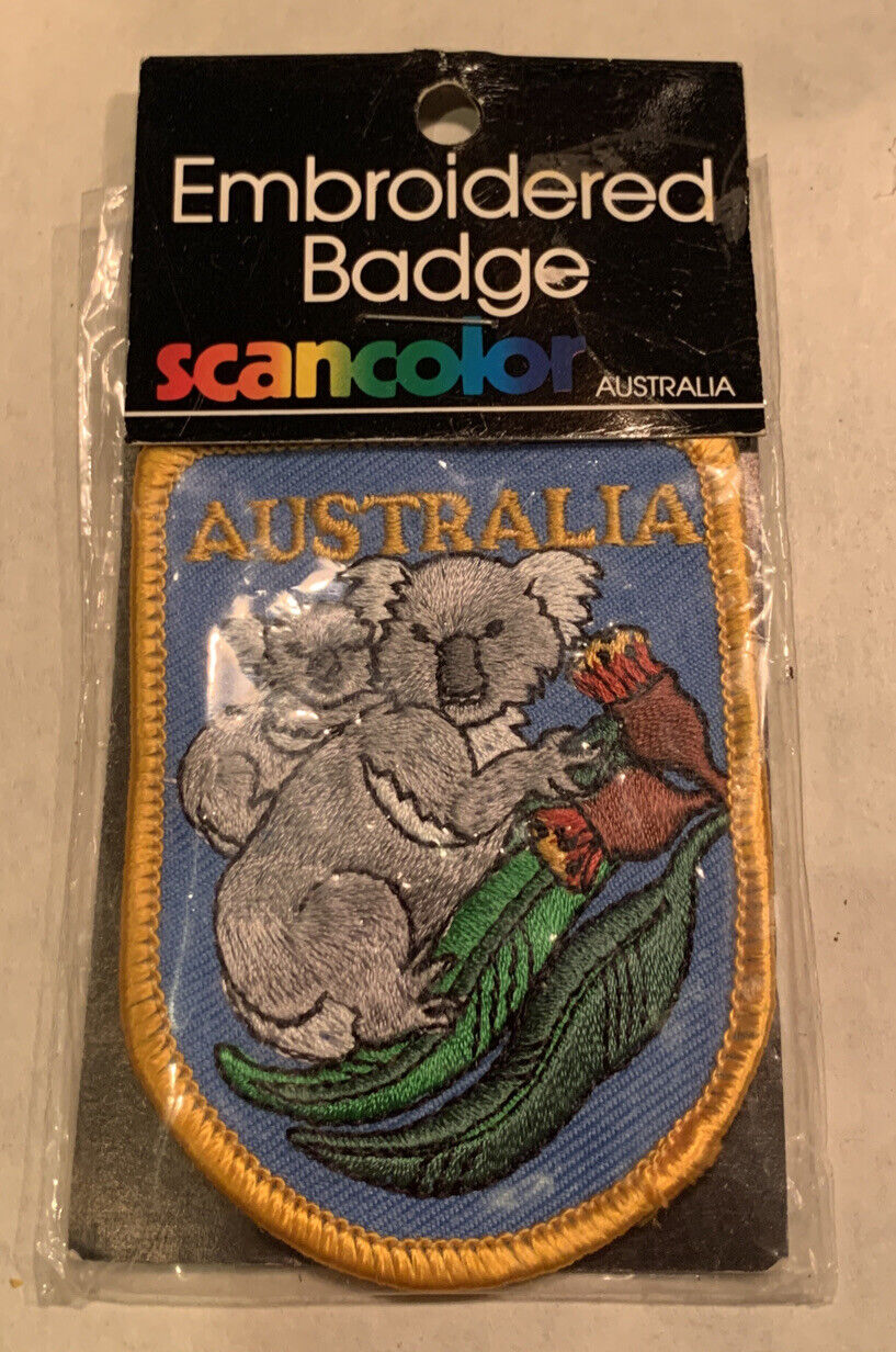 Australia Koala Bear Australian Souvenir Blue Embroidered Patch Badge