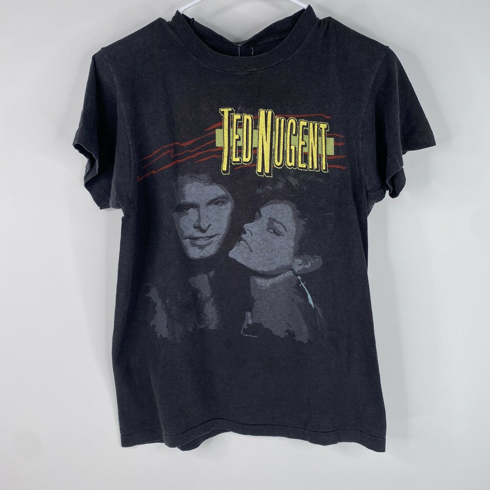 Vintage 80’s Ted Nugent Adult Sz S Black Little Miss Dangerass Tour 86 T Shirt
