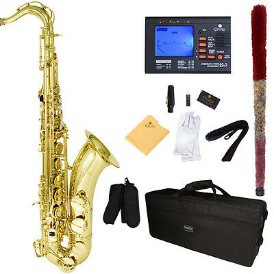 Mendini Bb Tenor Saxophone Sax ~gold Lacquered +tuner+case+carekit ~mts-l