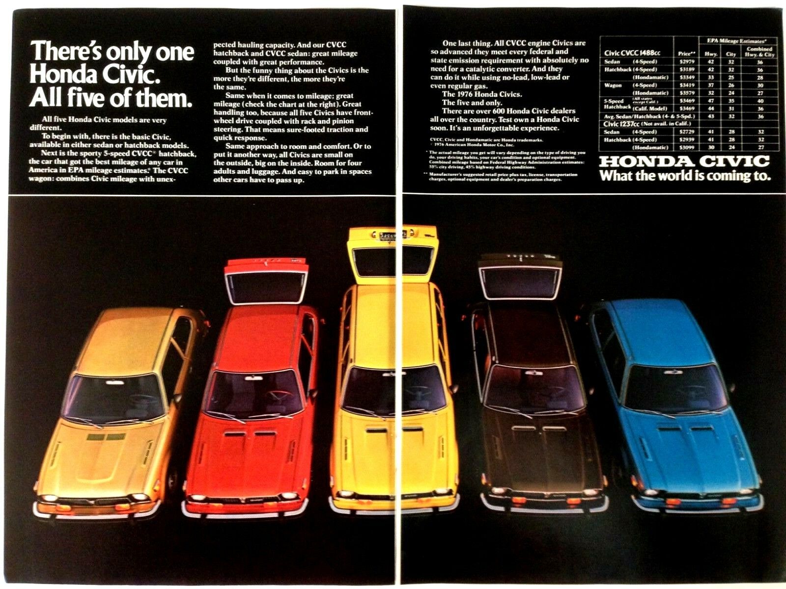 1976 Honda Civic Print Ad
