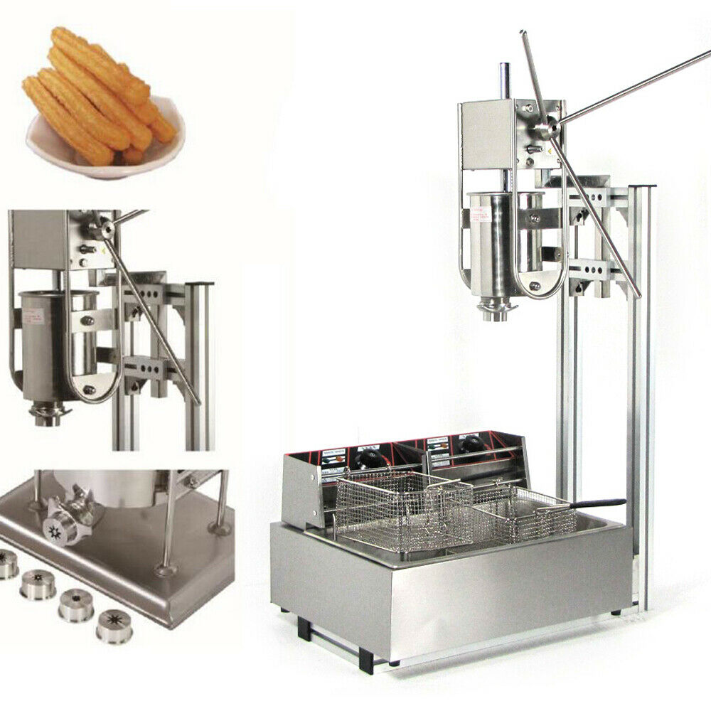 Commercial Manual Churros Machine Spanish Donuts Churrera Maker With 12l Fryer