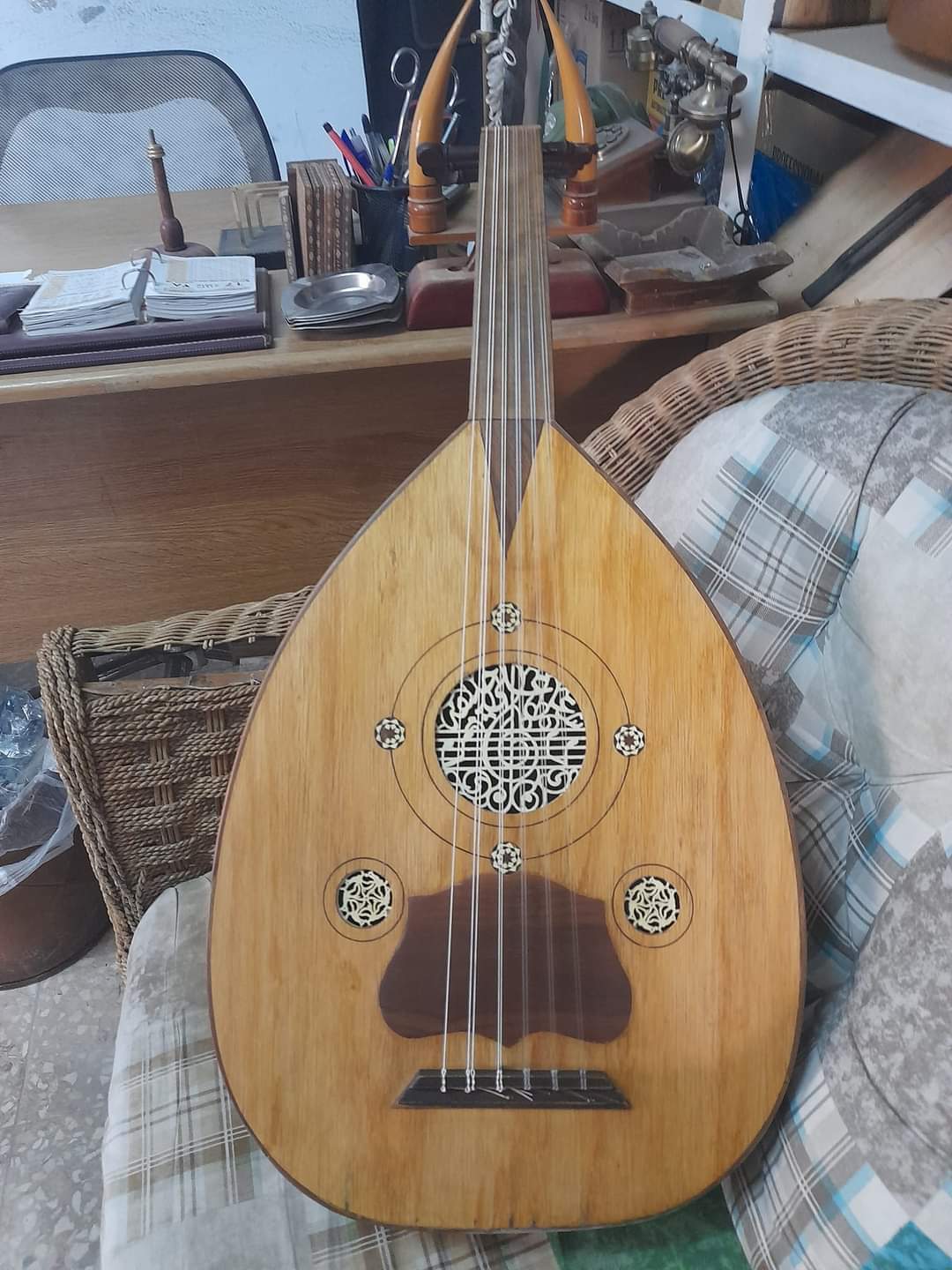 Vintage Damascus Musical Oud Instrument by Ali khalifeh 1988