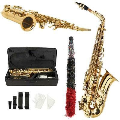 New Beginner Student Super Sound Paint Gold Eb Alto Saxophone Sax W/case