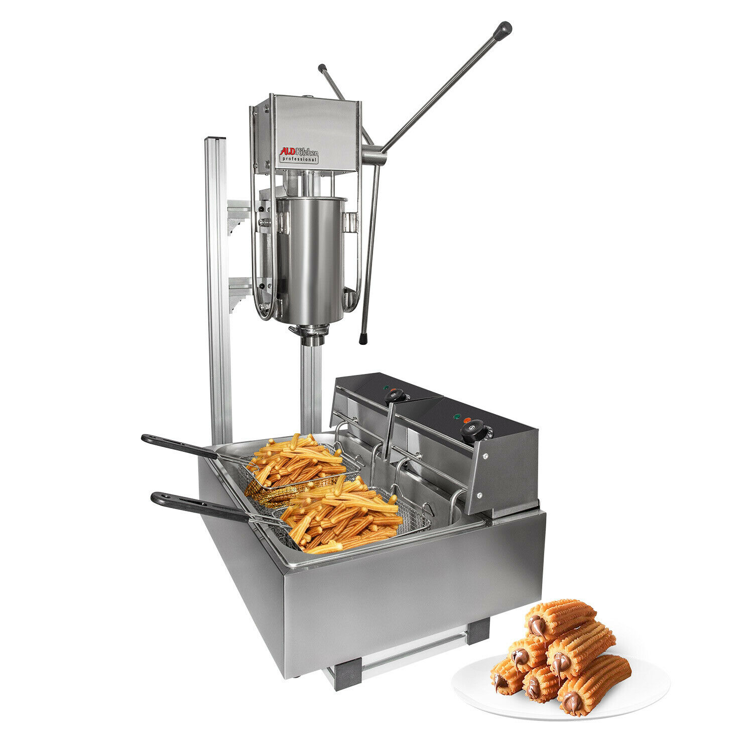Churros Machine | Manual Churro Maker With Working Stand | Deep Fryer | 5l