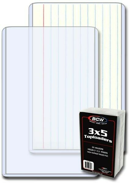 Pack Of 25 Bcw 3 X 5 Photo / Index Card Hard Plastic Topload Holders Protectors