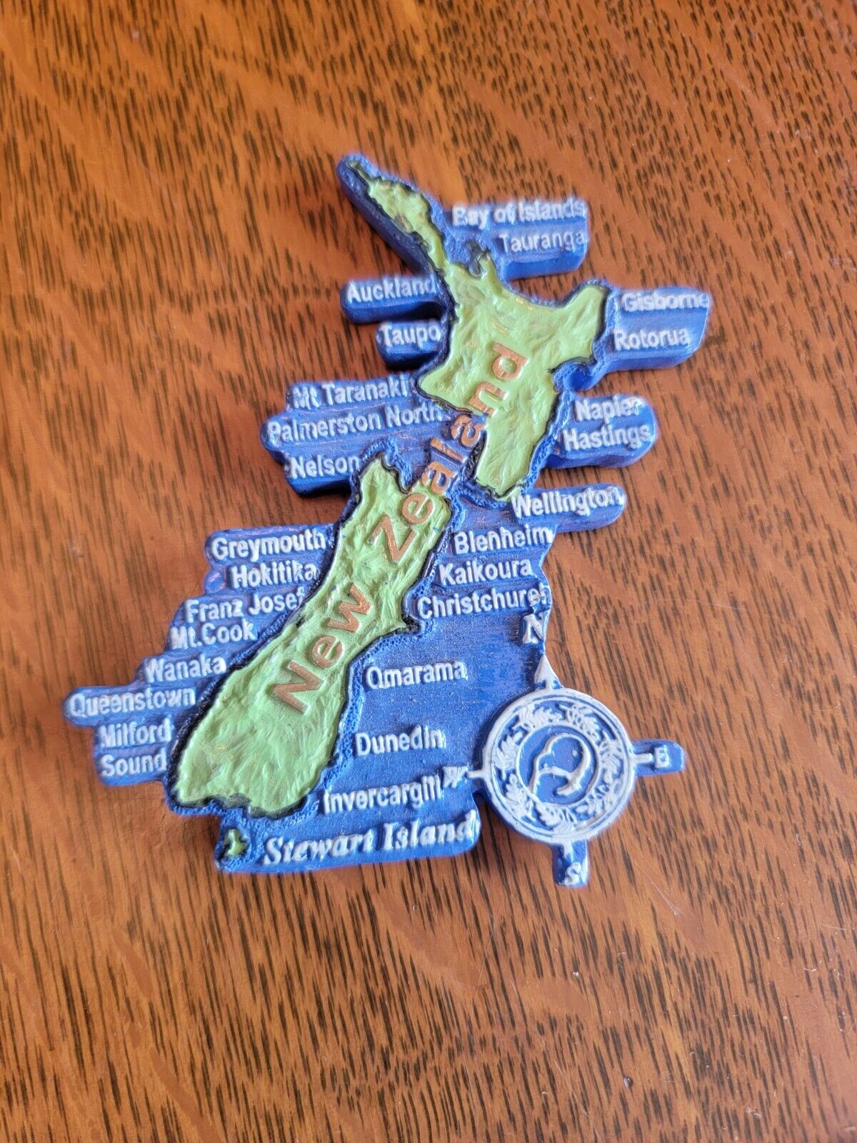 Vintage New Zealand Map Magnet
