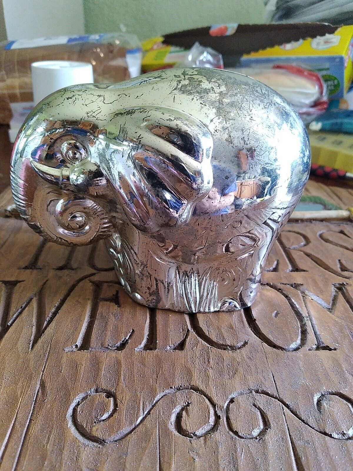 Vintage Elephant Metal Piggy Bank