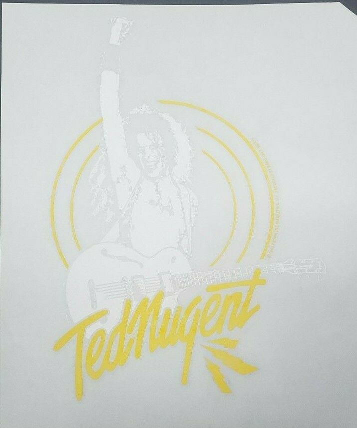 Ted Nugent  Logo Iron On Heat Transfer White & Yellow 9