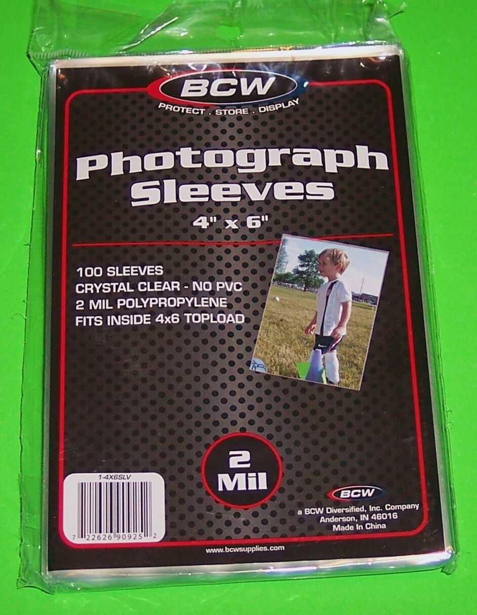 100 4x6 Photo Sleeves-crystal Clear-archival Safe-acid Free-2 Mil Thick- By Bcw