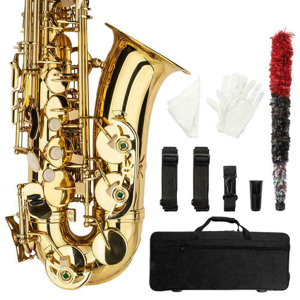 Professional Alto Eb Saxophone Sax Gold w/ Case Mouthpiece & Accessories US