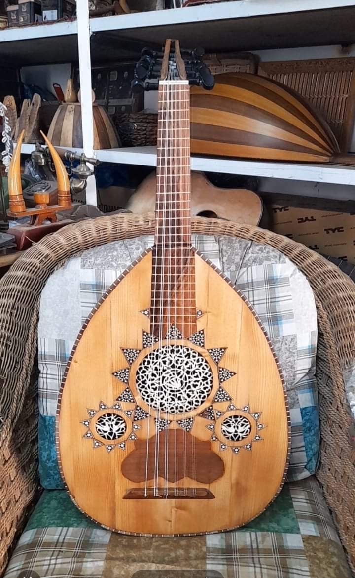 Vintage Arabic Syrian Musical Oud Instrument by Mahmoud Haddad 1988